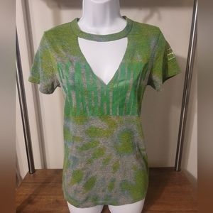 Seattle Seahawks handmade custom shirt size Small tie dyed and hand cut and tied